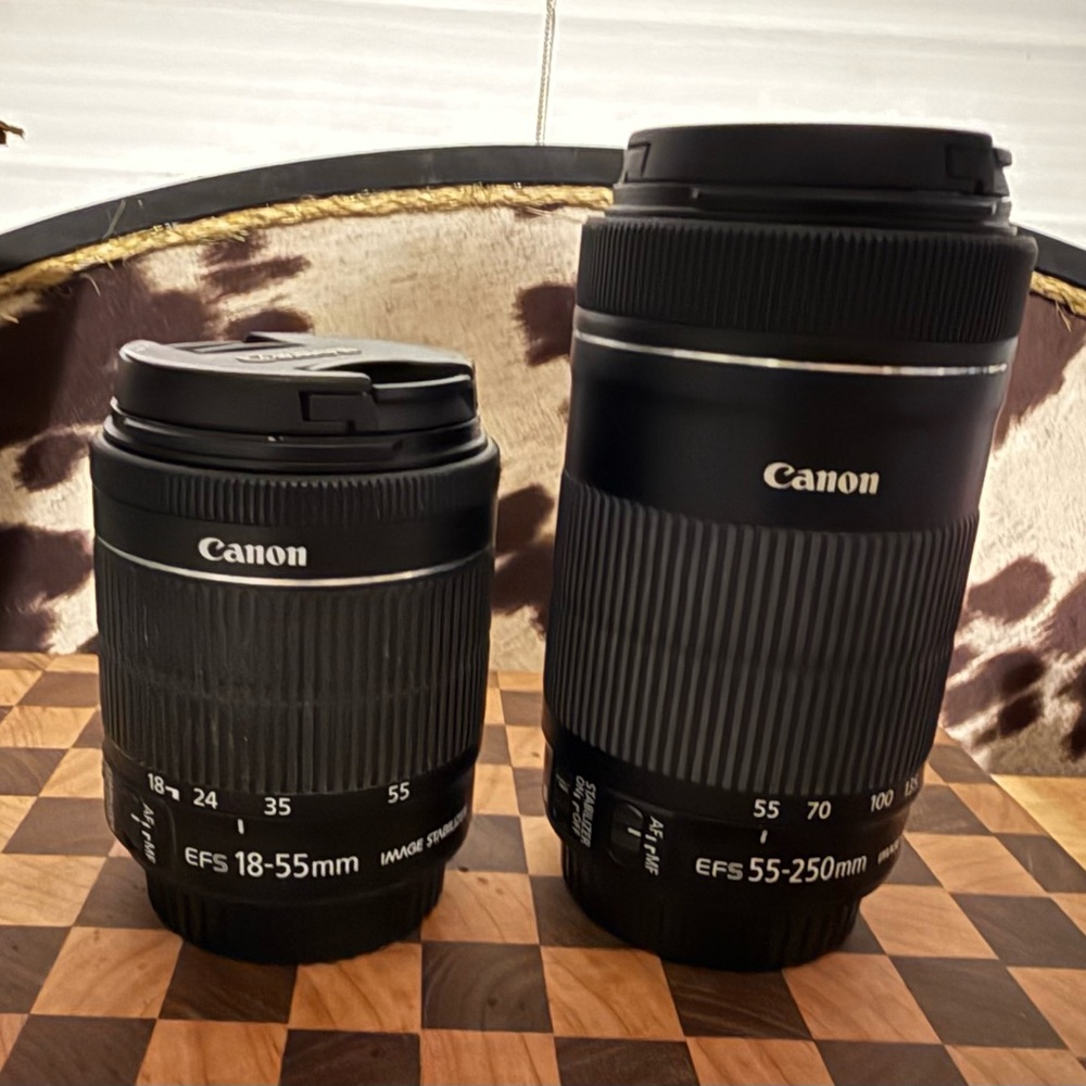 Choice of Canon EFS Lens 18-55 or 55-250, or bundle it together